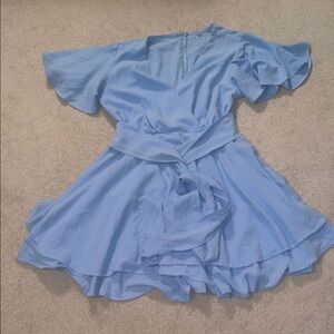 Amazon Blue Wrap Dress